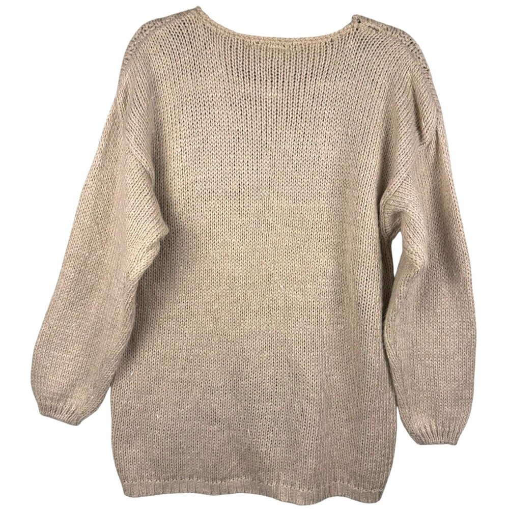 Vintage Classic Elements Sweater Womens Medium Beige‎ Cottagecore Grandmacore - Picture 5 of 10